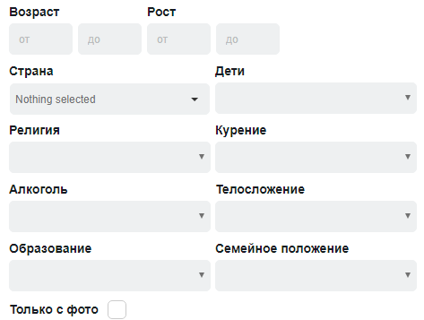 Параметры поиска